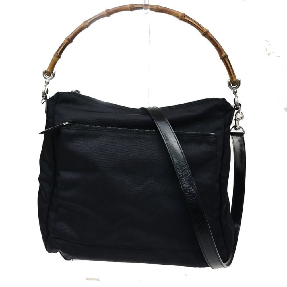 Gucci Sherry Bamboo Nylon Black Nylon Shoulder Bag Bag